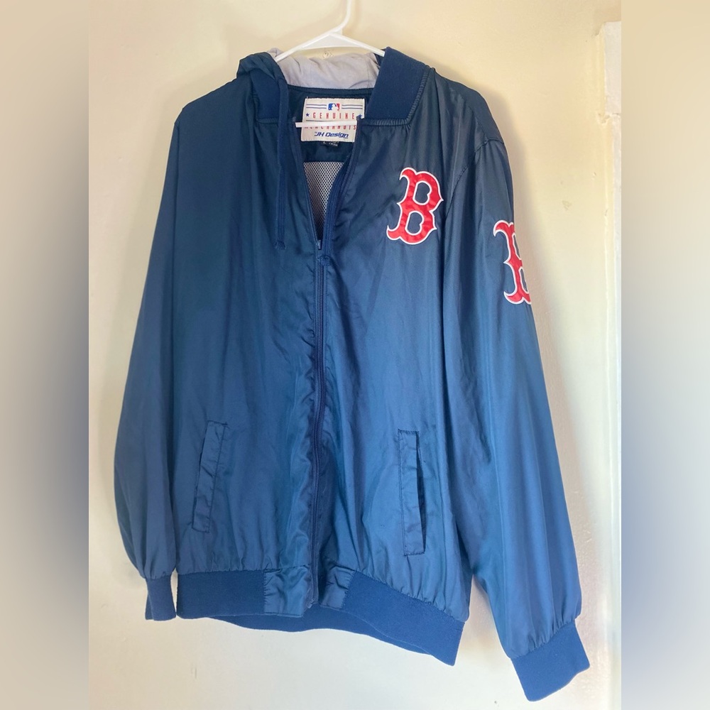 vintage jeff hamilton boston red sox hoodie windbreaker jacket L  Mlb Baseball